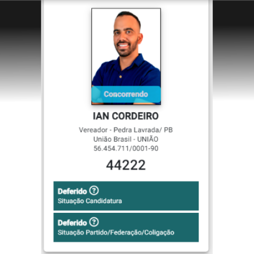 Ian Cordeiro tem registro de candidatura deferido