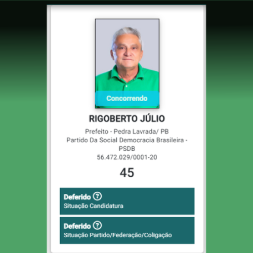 Rigoberto Júlio tem registro de candidatura deferido